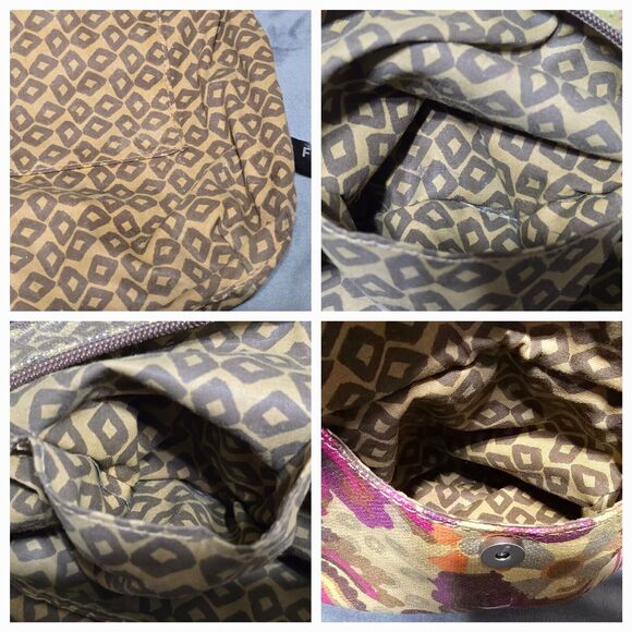 Fossil Handbag Mixed Media Boho Print Canvas - Picture 12 of 15